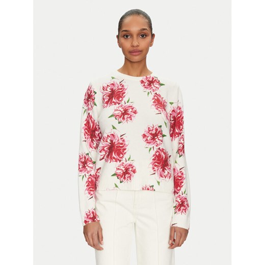 Morgan Sweter 251-MFLOWER Écru Regular Fit ze sklepu MODIVO w kategorii Swetry damskie - zdjęcie 182625800