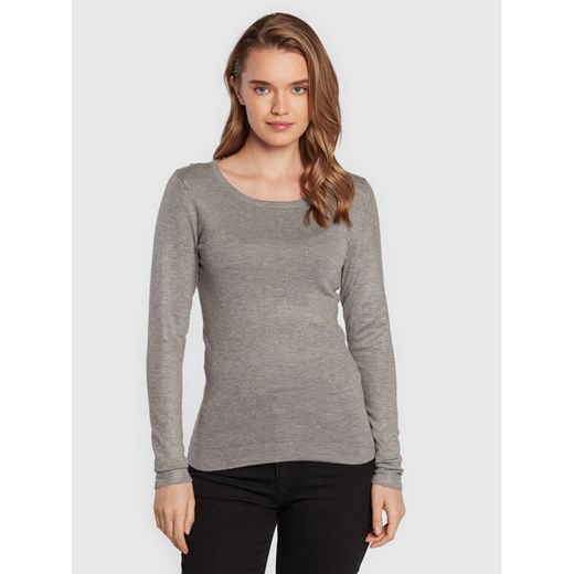 ICHI Sweter Mafa 20102553 Szary Regular Fit ze sklepu MODIVO w kategorii Swetry damskie - zdjęcie 182625823