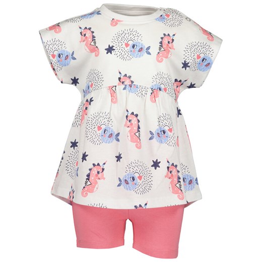Blue Seven Komplet t-shirt i spodenki 914519 X Biały Regular Fit ze sklepu MODIVO w kategorii Komplety dziewczęce - zdjęcie 182625850
