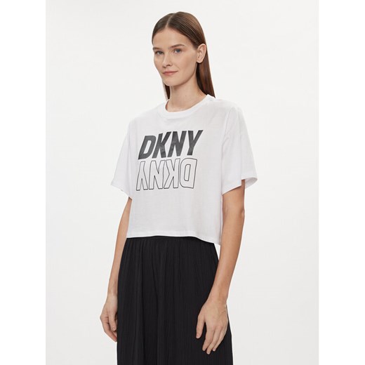 DKNY Sport T-Shirt DP2T8559 Biały Relaxed Fit ze sklepu MODIVO w kategorii Bluzki damskie - zdjęcie 182625984