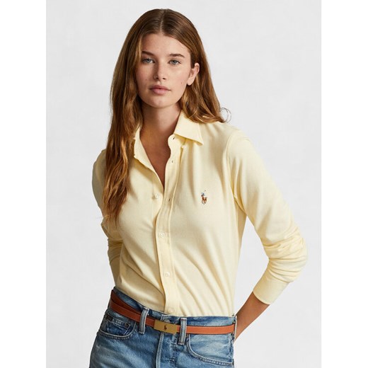 Polo Ralph Lauren Koszula Ls Knt Ox St 211924258002 Żółty Slim Fit ze sklepu MODIVO w kategorii Koszule damskie - zdjęcie 182626041