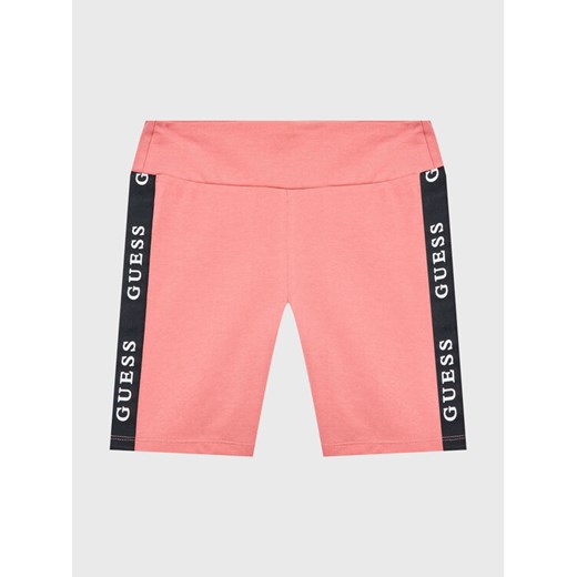 Guess Szorty sportowe J3RD14 KABR0 Różowy Slim Fit ze sklepu MODIVO w kategorii Spodenki dziewczęce - zdjęcie 182626161