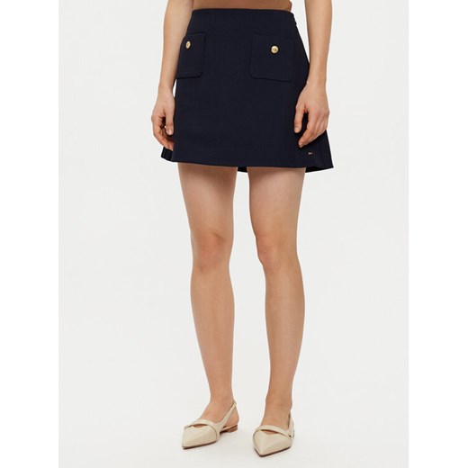 Tommy Hilfiger Spódnica mini WW0WW44994 Granatowy Regular Fit ze sklepu MODIVO w kategorii Spódnice - zdjęcie 182626211