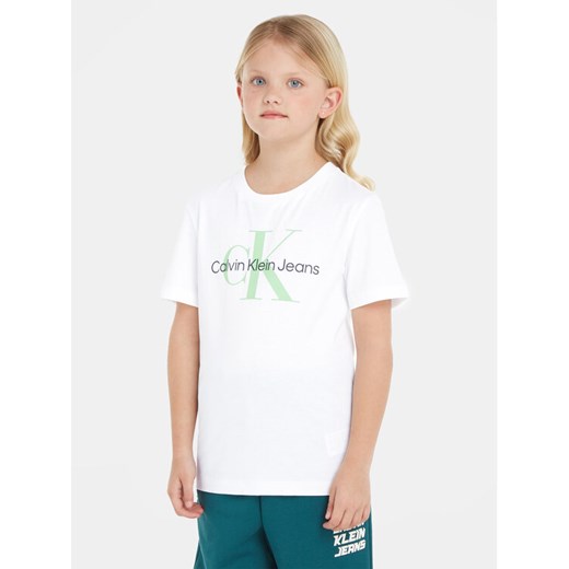 Calvin Klein Jeans T-Shirt Monogram IU0IU00460 Biały Regular Fit ze sklepu MODIVO w kategorii T-shirty chłopięce - zdjęcie 182626221