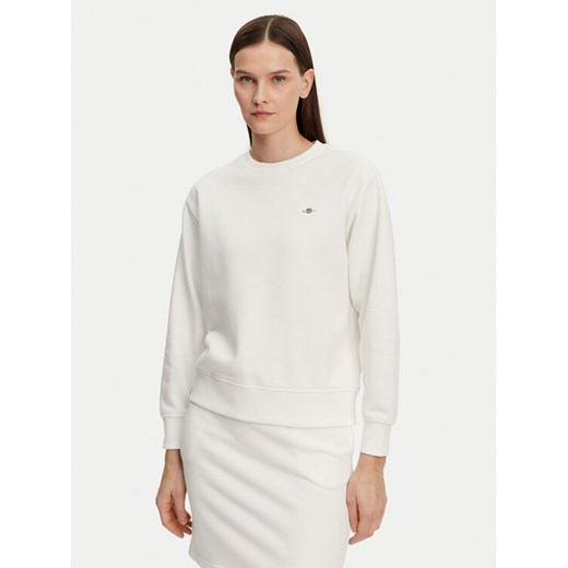 Gant Bluza Shield 4201414 Écru Relaxed Fit ze sklepu MODIVO w kategorii Bluzy damskie - zdjęcie 182626253