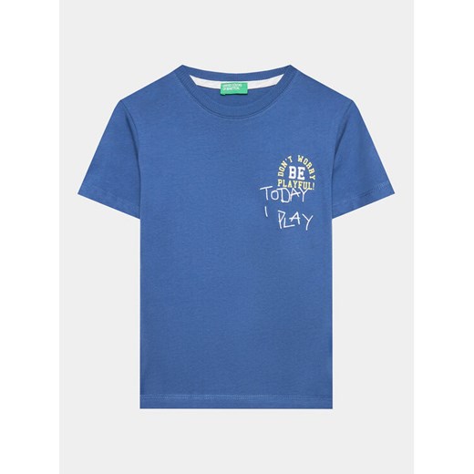 United Colors Of Benetton T-Shirt 3096G1098 Niebieski Regular Fit ze sklepu MODIVO w kategorii T-shirty chłopięce - zdjęcie 182626450