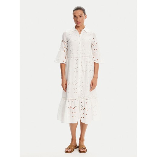 Iconique Sukienka koszulowa IC25-005 Biały Relaxed Fit ze sklepu MODIVO w kategorii Sukienki - zdjęcie 182626454