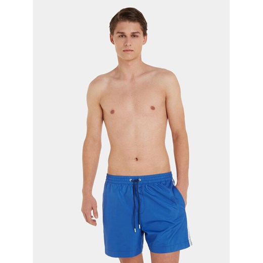 Calvin Klein Swimwear Szorty kąpielowe KM0KM00810 Niebieski Regular Fit ze sklepu MODIVO w kategorii Kąpielówki - zdjęcie 182626550