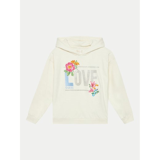 Guess Bluza J4YQ09 KAX74 Écru Regular Fit ze sklepu MODIVO w kategorii Bluzy dziewczęce - zdjęcie 182626551