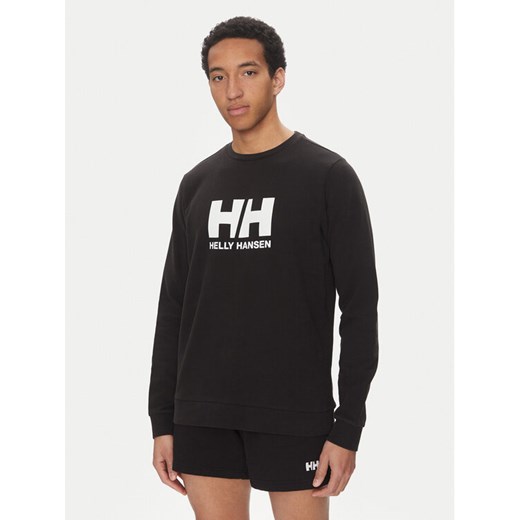 Helly Hansen Bluza Logo Crew 30395 Czarny Regular Fit ze sklepu MODIVO w kategorii Bluzy męskie - zdjęcie 182626744