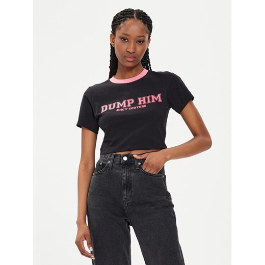 Juicy Couture T-Shirt Dump Him JCWCT23314 Czarny Slim Fit ze sklepu MODIVO w kategorii Bluzki damskie - zdjęcie 182626753