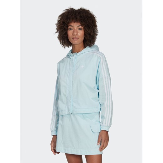 adidas Bluza adicolor Classics HL9305 Błękitny Relaxed Fit ze sklepu MODIVO w kategorii Bluzy damskie - zdjęcie 182626821