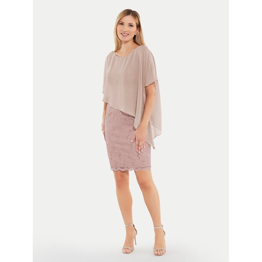 Swing Sukienka koktajlowa 77760410 Beżowy Regular Fit ze sklepu MODIVO w kategorii Sukienki - zdjęcie 182626882