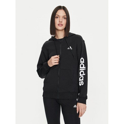 adidas Bluza Essentials Linear IC6863 Czarny Regular Fit ze sklepu MODIVO w kategorii Bluzy damskie - zdjęcie 182626932