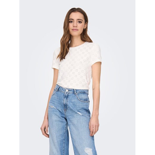 JDY T-Shirt 15158450 Biały Regular Fit ze sklepu MODIVO w kategorii Bluzki damskie - zdjęcie 182626972