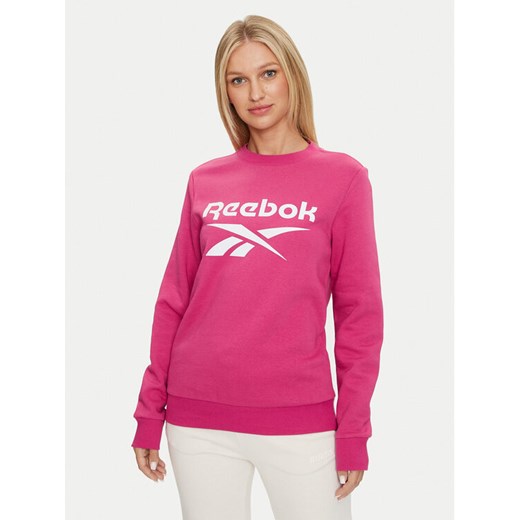 Reebok Bluza Identity Big Logo Fleece Crew 100075949 Różowy Regular Fit ze sklepu MODIVO w kategorii Bluzy damskie - zdjęcie 182626981