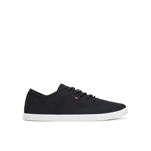 Tommy Hilfiger Tenisówki Canvas Lace Up Sneaker FW0FW08641 Czarny ze sklepu MODIVO w kategorii Trampki damskie - zdjęcie 182627043