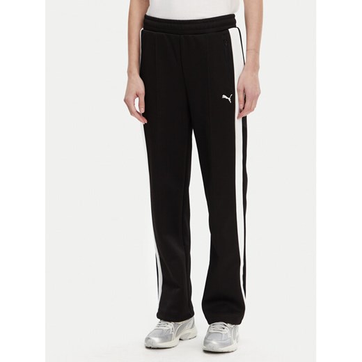 Puma Spodnie dresowe T7 Always On 629797 Czarny Straight Fit ze sklepu MODIVO w kategorii Spodnie damskie - zdjęcie 182627074