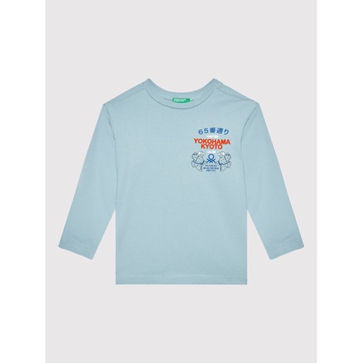 United Colors Of Benetton Bluzka 3096C106B Niebieski Regular Fit ze sklepu MODIVO w kategorii T-shirty chłopięce - zdjęcie 182627123