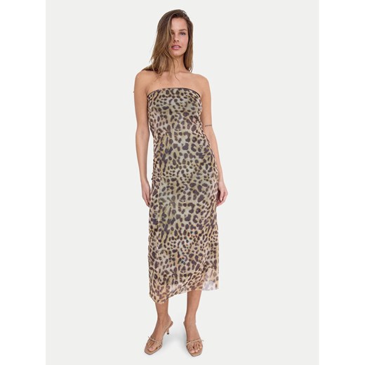 Noisy May Sukienka letnia Lesley 27033993 Brązowy Slim Fit ze sklepu MODIVO w kategorii Sukienki - zdjęcie 182627174