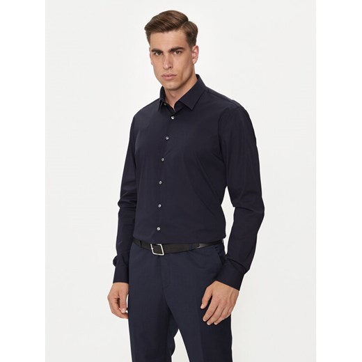 Calvin Klein Koszula K10K113160 Granatowy Slim Fit ze sklepu MODIVO w kategorii Koszule męskie - zdjęcie 182627224