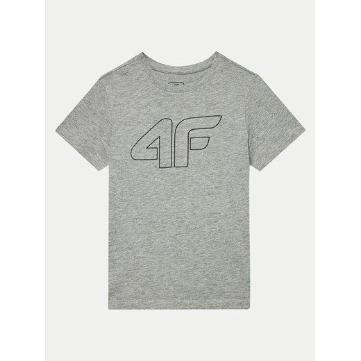 4F T-Shirt 4FJWMM00TTSHM1627 Szary Regular Fit ze sklepu MODIVO w kategorii T-shirty chłopięce - zdjęcie 182627254