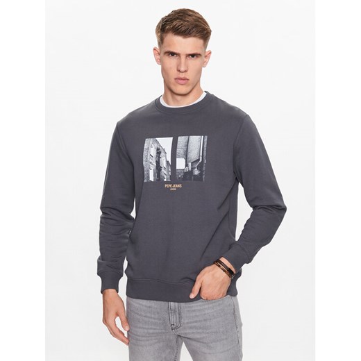 Pepe Jeans Bluza Meelo PM582474 Szary Regular Fit ze sklepu MODIVO w kategorii Bluzy męskie - zdjęcie 182627433