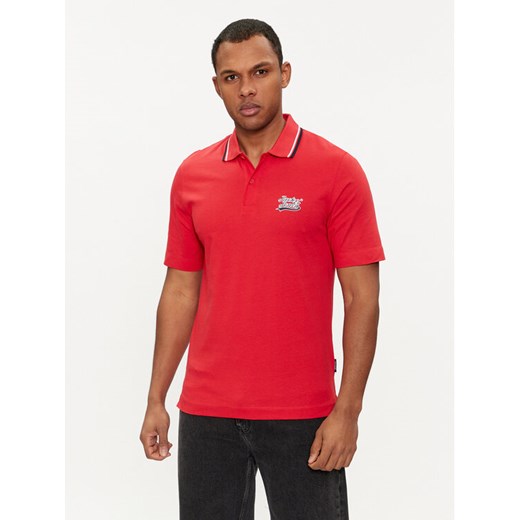 Jack&Jones Polo Trevor 12228781 Czerwony Standard Fit ze sklepu MODIVO w kategorii T-shirty męskie - zdjęcie 182627520