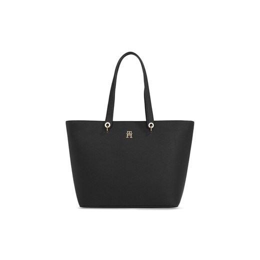 Tommy Hilfiger Torebka Th Emblem Tote AW0AW15178 Czarny ze sklepu MODIVO w kategorii Torby Shopper bag - zdjęcie 182627700
