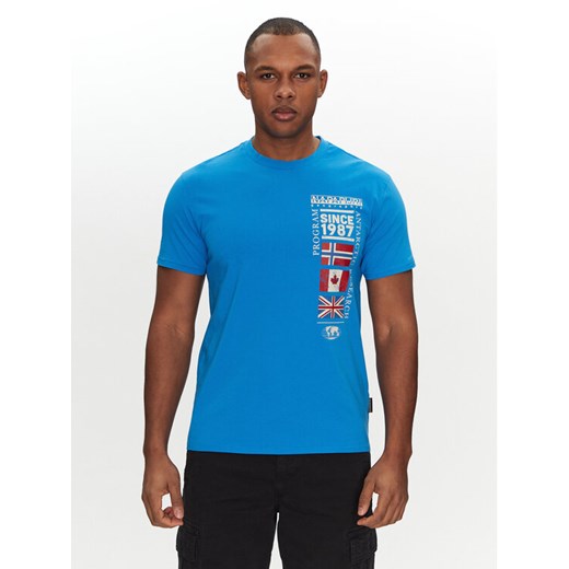 Napapijri T-Shirt S-Turin NP0A4HQG Niebieski Regular Fit ze sklepu MODIVO w kategorii T-shirty męskie - zdjęcie 182627701
