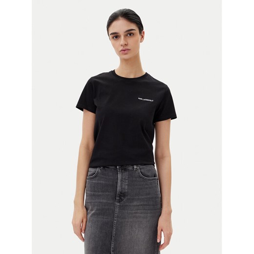 KARL LAGERFELD T-Shirt A2W17097 Czarny Regular Fit ze sklepu MODIVO w kategorii Bluzki damskie - zdjęcie 182627723