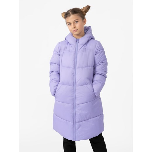 4F Kurtka zimowa 4FJAW23TDJAF268 Fioletowy Regular Fit ze sklepu MODIVO w kategorii Kurtki dziewczęce - zdjęcie 182627730