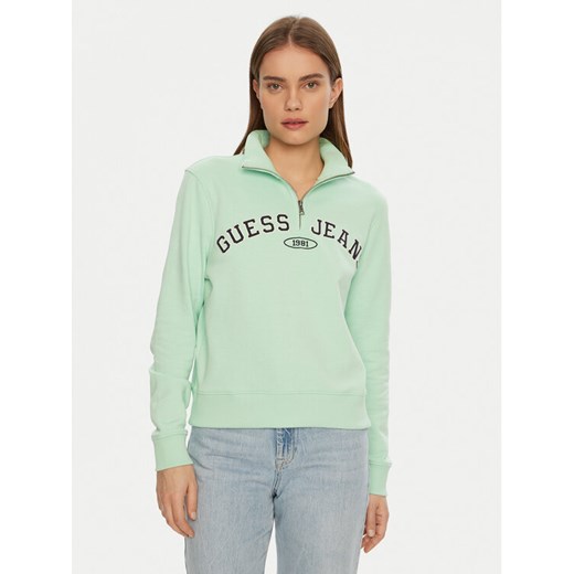 Guess Jeans Bluza W5RQ25 K68I4 Zielony Regular Fit ze sklepu MODIVO w kategorii Bluzy damskie - zdjęcie 182627800