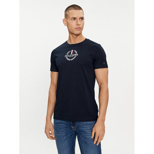 Tommy Hilfiger T-Shirt Global Stripe MW0MW34388 Granatowy Regular Fit ze sklepu MODIVO w kategorii T-shirty męskie - zdjęcie 182627814