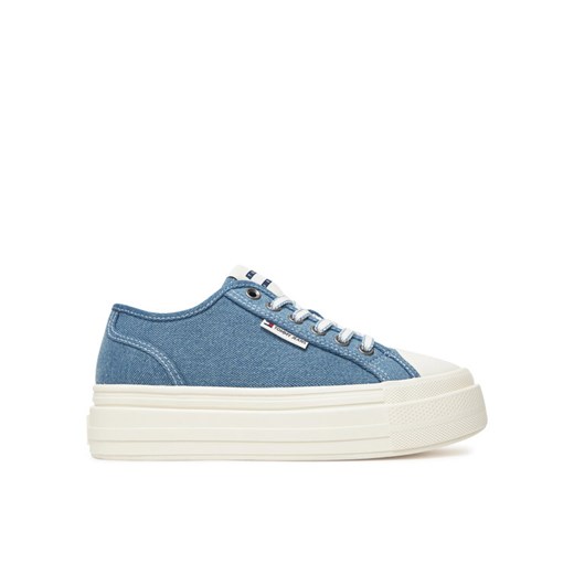 Tommy Jeans Sneakersy Tjw Foxing Flatform Lc EN0EN02736 Niebieski ze sklepu MODIVO w kategorii Buty sportowe damskie - zdjęcie 182627890