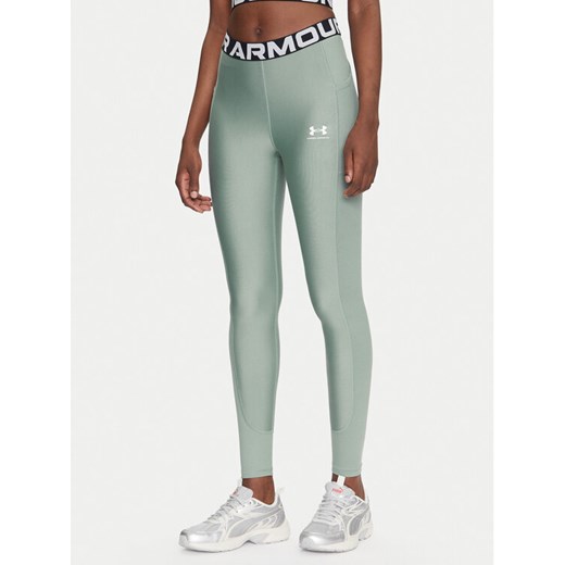 Under Armour Legginsy HeatGear 1388693 Zielony Slim Fit ze sklepu MODIVO w kategorii Spodnie damskie - zdjęcie 182627952