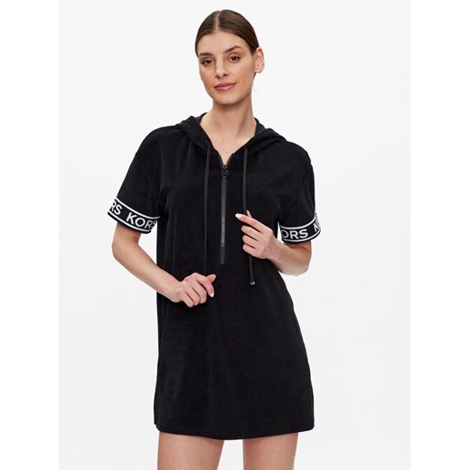 MICHAEL Michael Kors Sukienka plażowa Logo Terry MM2M650 Czarny Slim Fit ze sklepu MODIVO w kategorii Odzież plażowa - zdjęcie 182627964