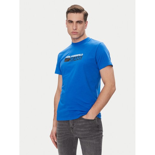 KARL LAGERFELD T-Shirt A2M17074 Niebieski Regular Fit ze sklepu MODIVO w kategorii T-shirty męskie - zdjęcie 182628022