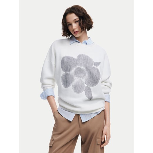Desigual Bluza Flores 24WWSK33 Écru Regular Fit ze sklepu MODIVO w kategorii Bluzy damskie - zdjęcie 182628184