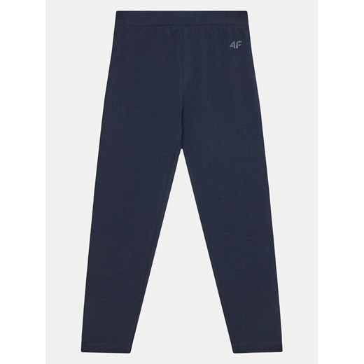 4F Legginsy 4FJWMM00TTIGF178 Granatowy Slim Fit ze sklepu MODIVO w kategorii Spodnie dziewczęce - zdjęcie 182628293