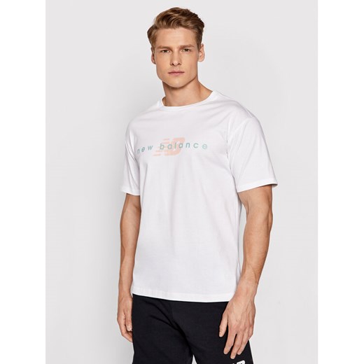 New Balance T-Shirt MT01516 Biały Relaxed Fit ze sklepu MODIVO w kategorii T-shirty męskie - zdjęcie 182628301