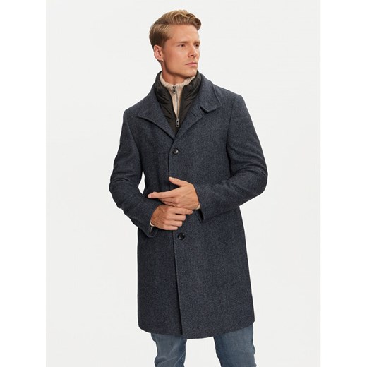 Pierre Cardin Płaszcz wełniany C4 84001/000/6103 Granatowy Regular Fit ze sklepu MODIVO w kategorii Płaszcze męskie - zdjęcie 182628454