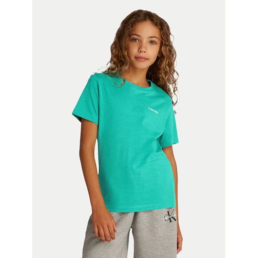 Calvin Klein Jeans T-Shirt IU0IU00683 Zielony Regular Fit ze sklepu MODIVO w kategorii Bluzki dziewczęce - zdjęcie 182628532