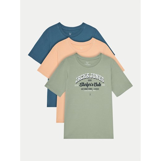 Jack&Jones Junior Komplet 3 t-shirtów JJelogo Tee Ss O-Neck 12278395 Kolorowy Regular Fit ze sklepu MODIVO w kategorii T-shirty chłopięce - zdjęcie 182628670