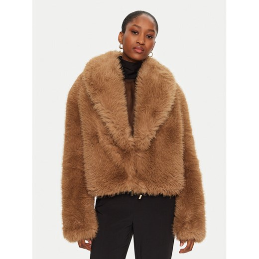 YES LONDON Futro ECO/026 Brązowy Regular Fit ze sklepu MODIVO w kategorii Futra damskie - zdjęcie 182628761