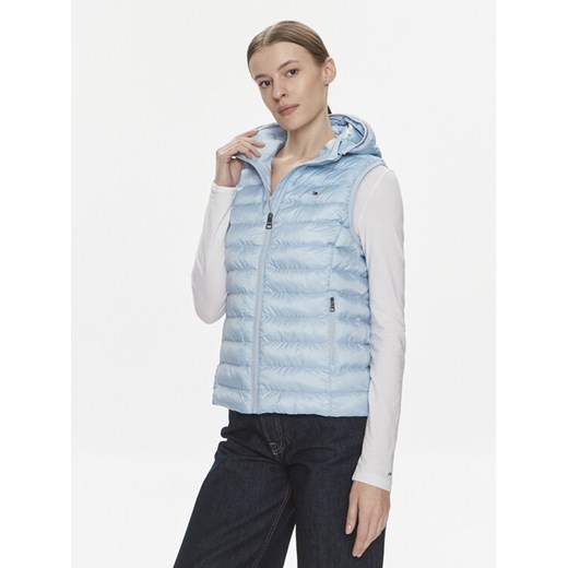Tommy Hilfiger Bezrękawnik Global Stripe WW0WW40779 Błękitny Regular Fit ze sklepu MODIVO w kategorii Kamizelki damskie - zdjęcie 182628901