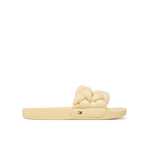 Tommy Jeans Klapki Tjw Braided Slide EN0EN02764 Żółty ze sklepu MODIVO w kategorii Klapki damskie - zdjęcie 182629122