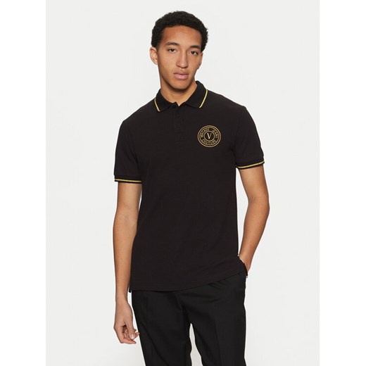 Versace Jeans Couture Polo 78GAGT00 Czarny Regular Fit ze sklepu MODIVO w kategorii T-shirty męskie - zdjęcie 182629150