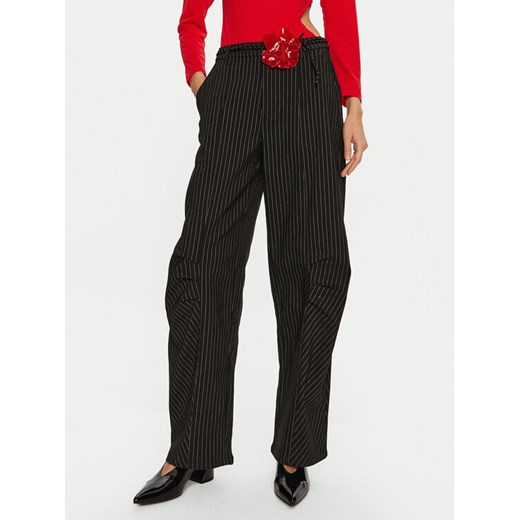 ROTATE Spodnie materiałowe Cassandria 1131372470 Czarny Loose Fit ze sklepu MODIVO w kategorii Spodnie damskie - zdjęcie 182629342