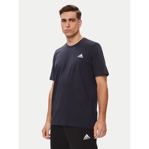 adidas T-Shirt Essentials Single Jersey Embroidered Small Logo T-Shirt HY3404 Niebieski Regular Fit ze sklepu MODIVO w kategorii T-shirty męskie - zdjęcie 182629344